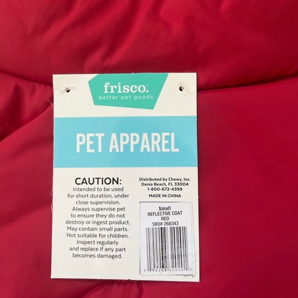 Red reflective coat for small dog or cat - by Frisco - Picture 2 of 7